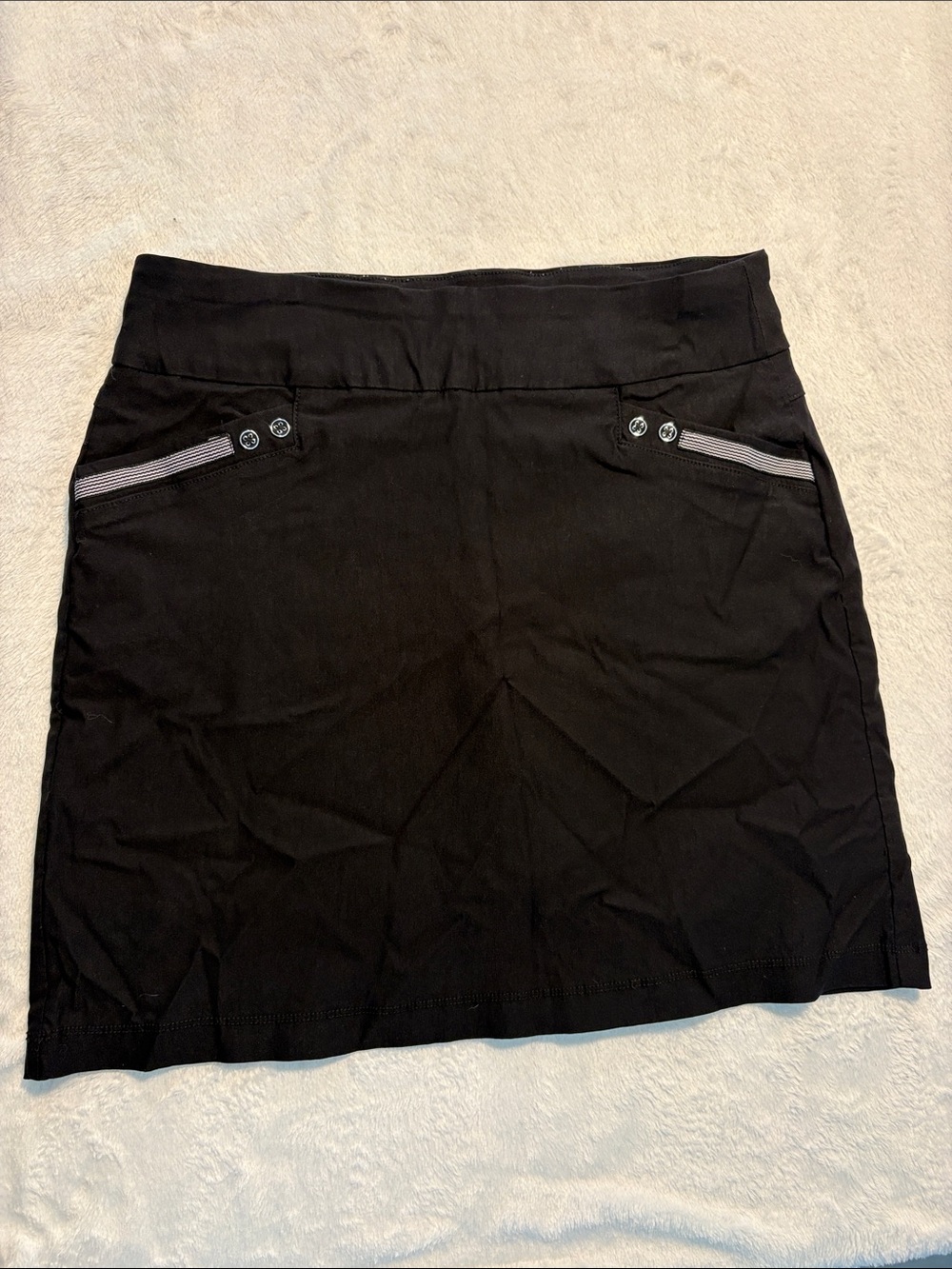 Black Mini Skirt with Contrast Zip Trim
